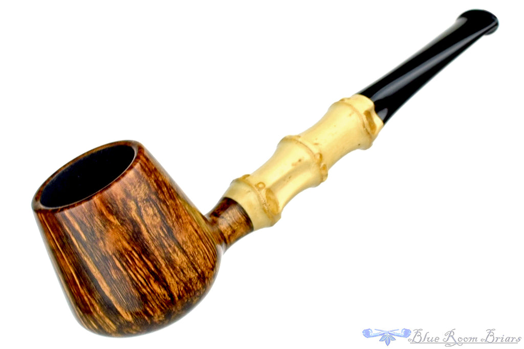 Blue Room Briars is proud to present this David S. Huber Pipe Featherweight Brandy with Bamboo