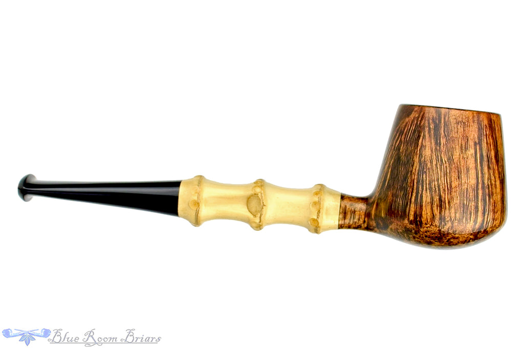 Blue Room Briars is proud to present this David S. Huber Pipe Featherweight Brandy with Bamboo