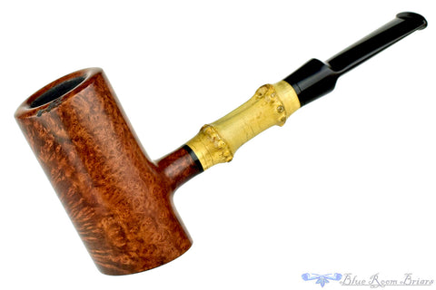 Charl Goussard Pipe Black Blast Calabash with Olive Wood and Brindle