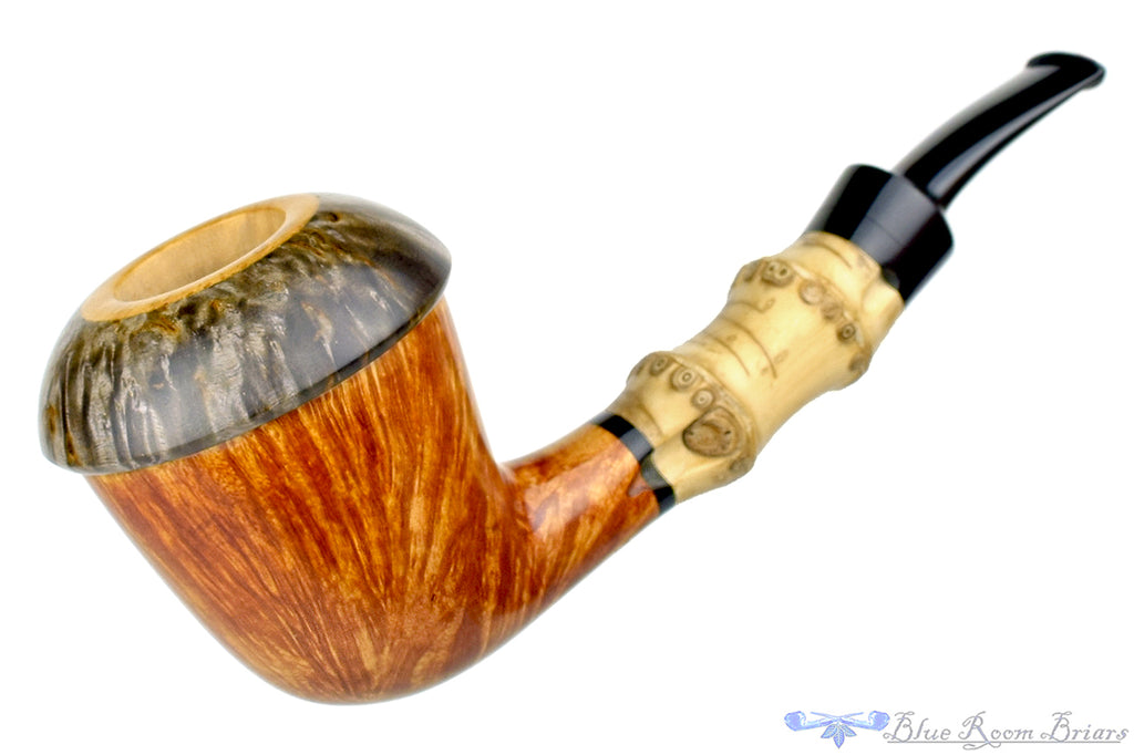 Blue Room Briars is proud to present this Sergey Cherepanov Pipe Calabash with Bamboo