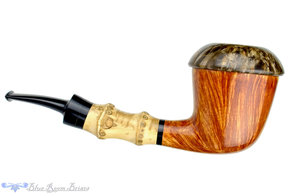 Blue Room Briars is proud to present this Sergey Cherepanov Pipe Calabash with Bamboo