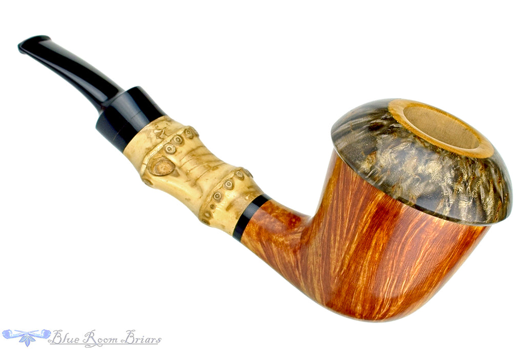 Blue Room Briars is proud to present this Sergey Cherepanov Pipe Calabash with Bamboo