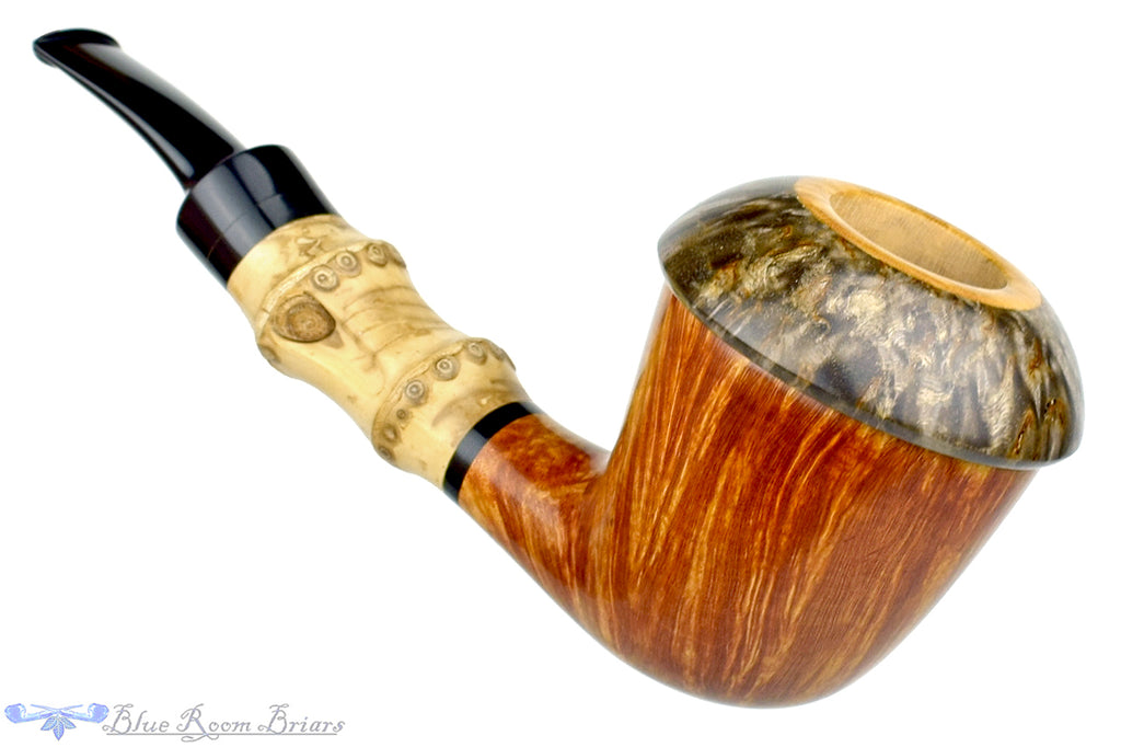 Blue Room Briars is proud to present this Sergey Cherepanov Pipe Calabash with Bamboo