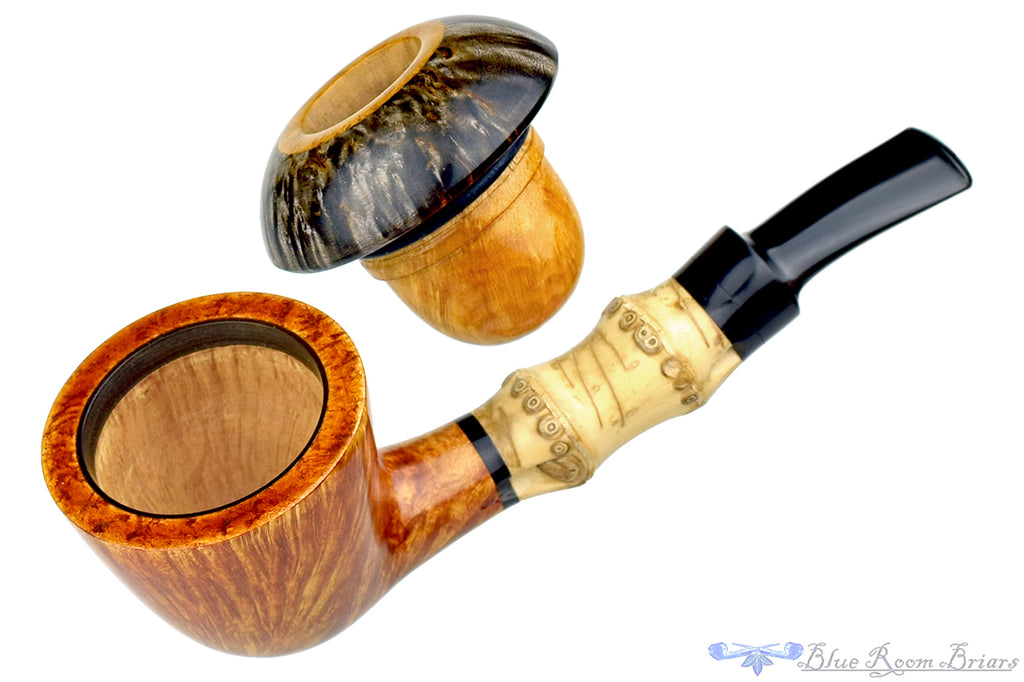 Blue Room Briars is proud to present this Sergey Cherepanov Pipe Calabash with Bamboo