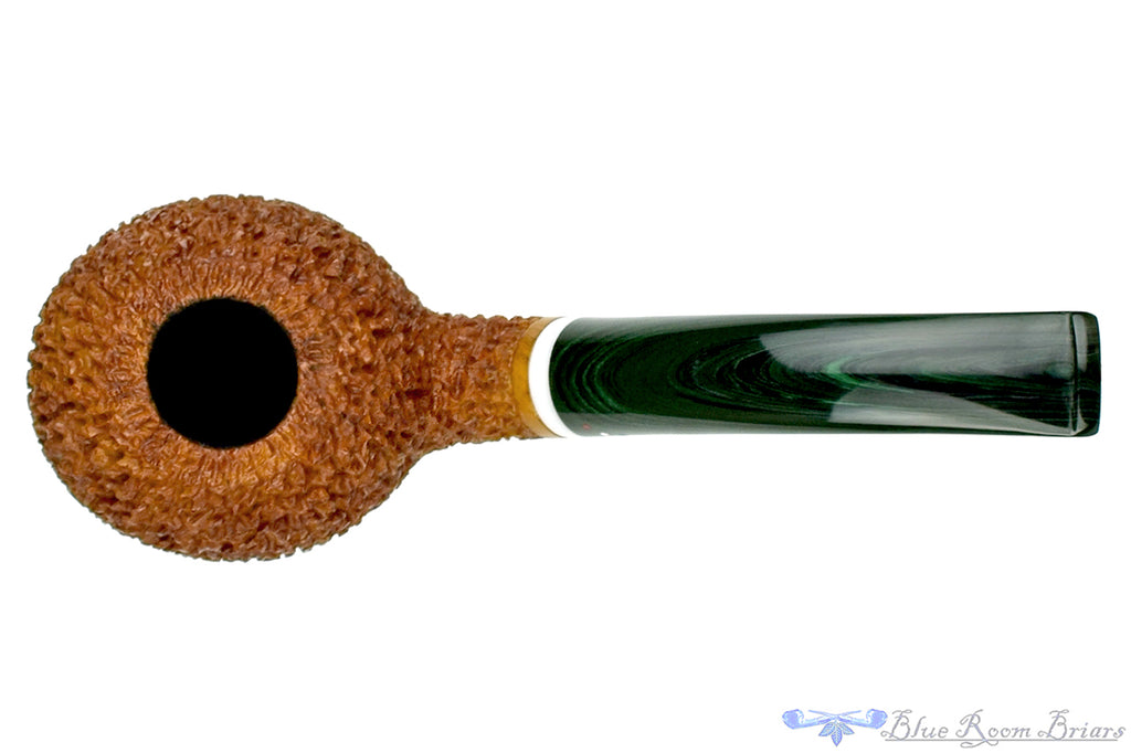 Blue Room Briars is proud to present this Dr. Bob Pipe (PPP) Bent Rusticated Tomato with Acrylic and Brindle