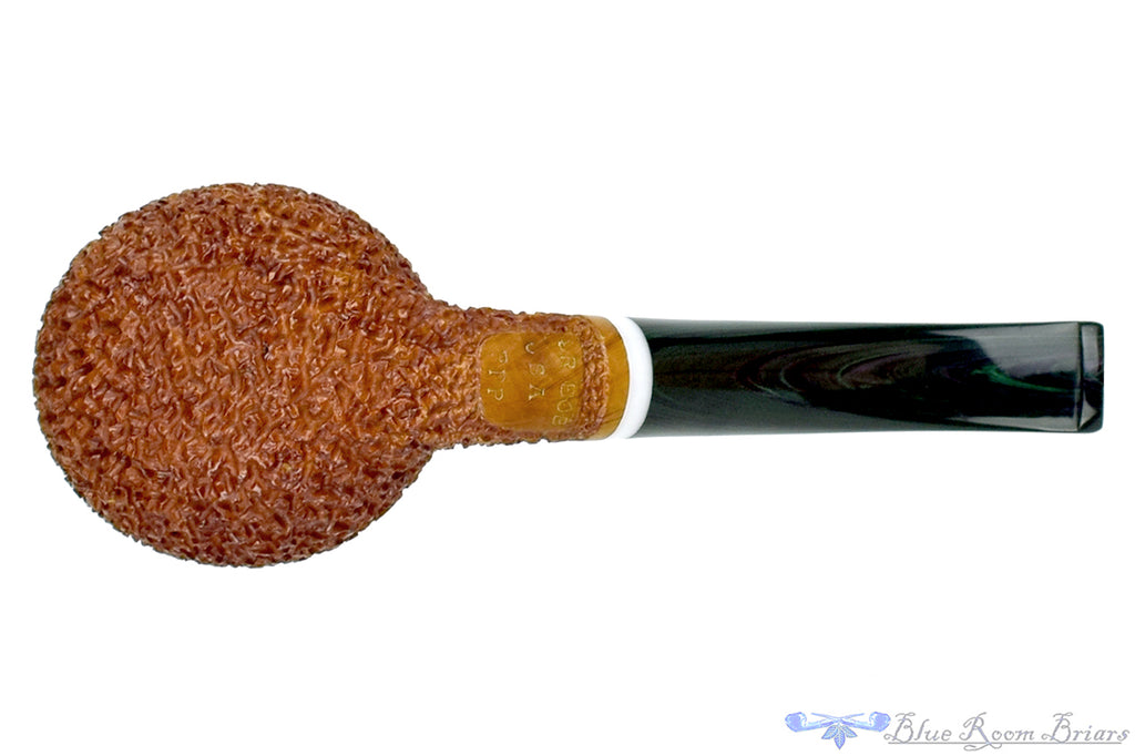 Blue Room Briars is proud to present this Dr. Bob Pipe (PPP) Bent Rusticated Tomato with Acrylic and Brindle