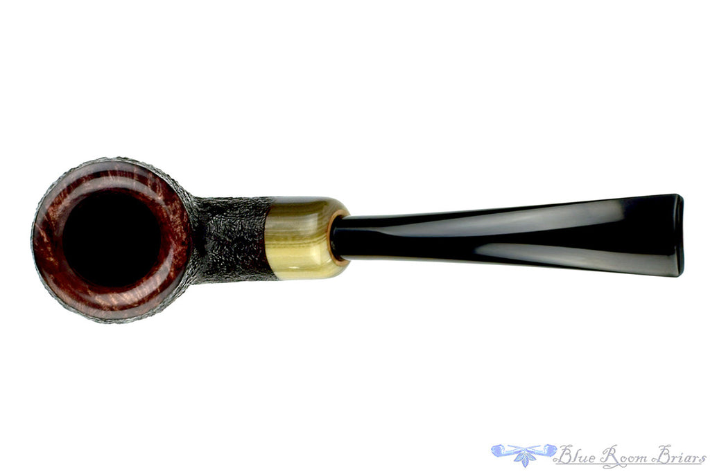 Jesse Jones Pipe 1/4 Bent Black Blast Billiard with Military Mount at Blue Room Briars