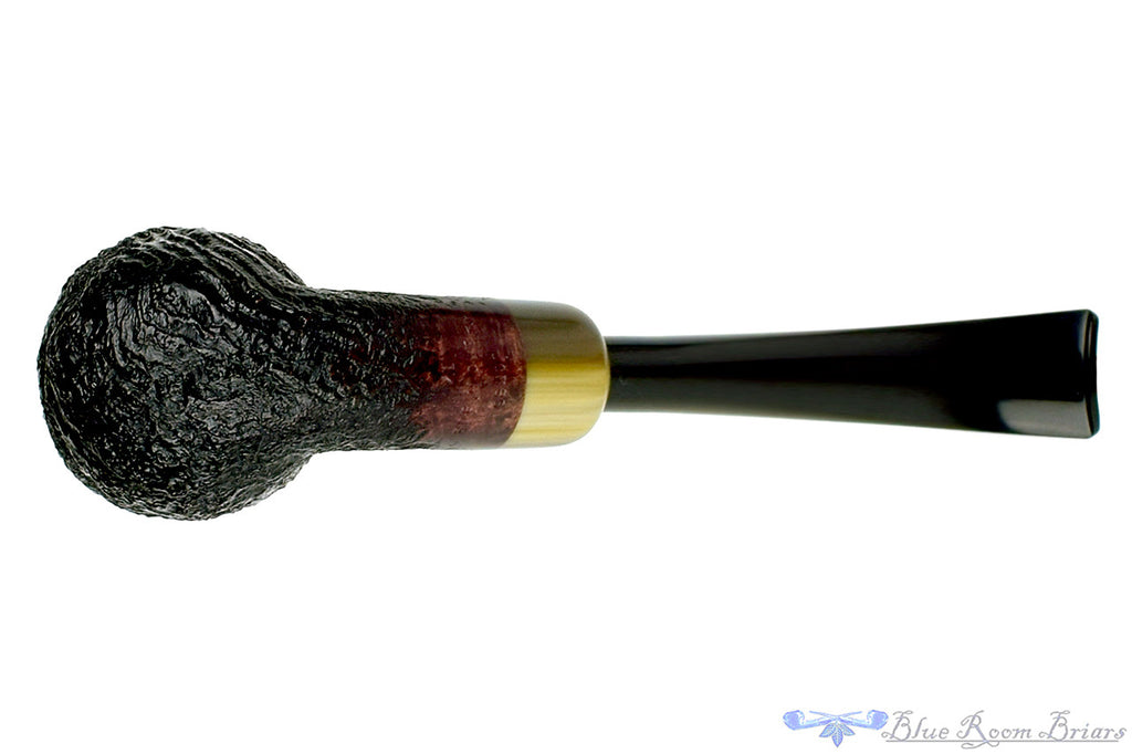 Jesse Jones Pipe 1/4 Bent Black Blast Billiard with Military Mount at Blue Room Briars