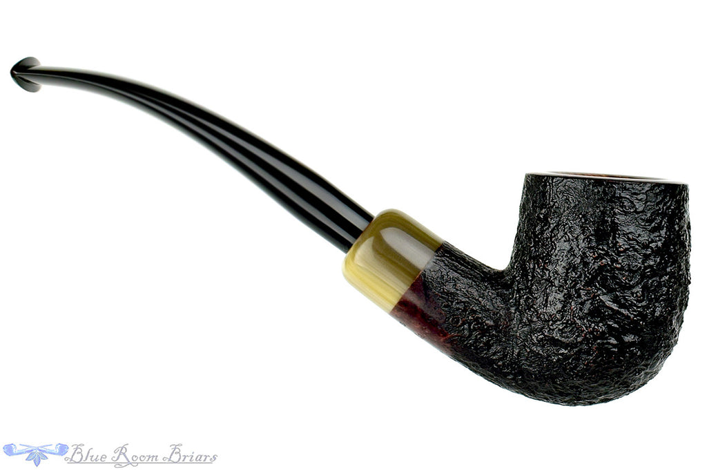 Jesse Jones Pipe 1/4 Bent Black Blast Billiard with Military Mount at Blue Room Briars