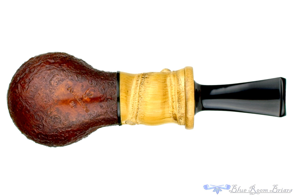 Blue Room Briars is proud to present this Michail Kyriazanos Pipe Sandblast Brandy with Buddha Bamboo and Boxwood