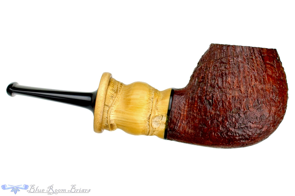 Blue Room Briars is proud to present this Michail Kyriazanos Pipe Sandblast Brandy with Buddha Bamboo and Boxwood