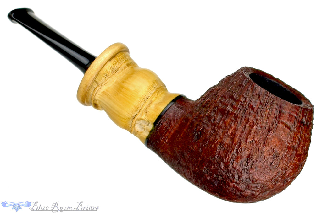 Blue Room Briars is proud to present this Michail Kyriazanos Pipe Sandblast Brandy with Buddha Bamboo and Boxwood