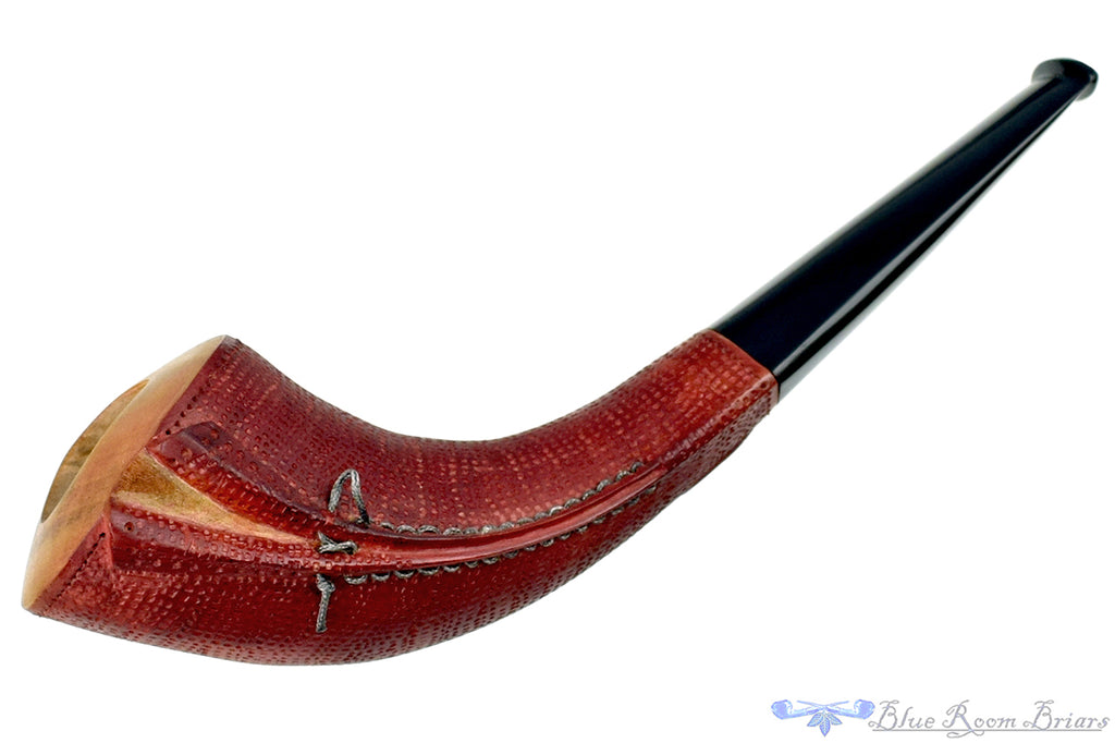 Blue Room Briars is proud to present this Alexa Pipe by Dragomir Aleksic Olive Wood Carved Horn