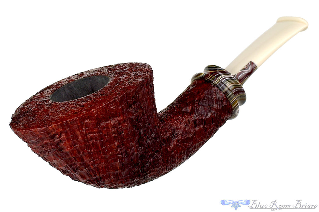 Bill Shalosky Pipe 336 Ring Blast Dublin with Fordite and Split Stem