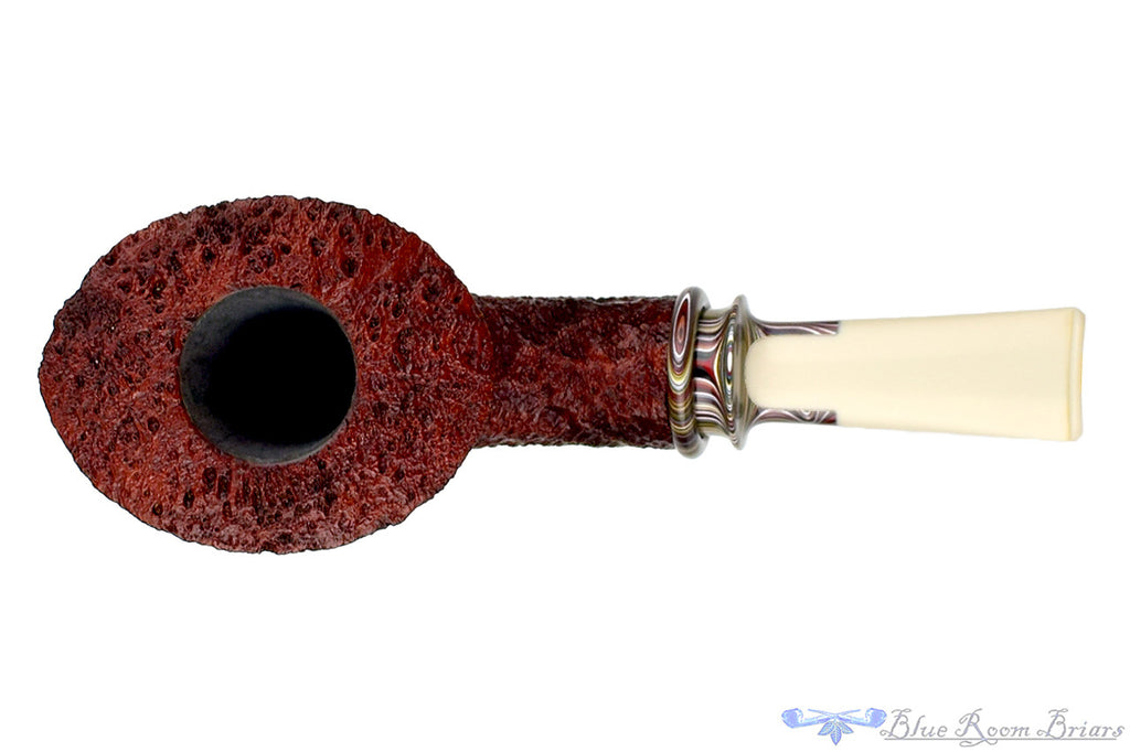 Bill Shalosky Pipe 336 Ring Blast Dublin with Fordite and Split Stem