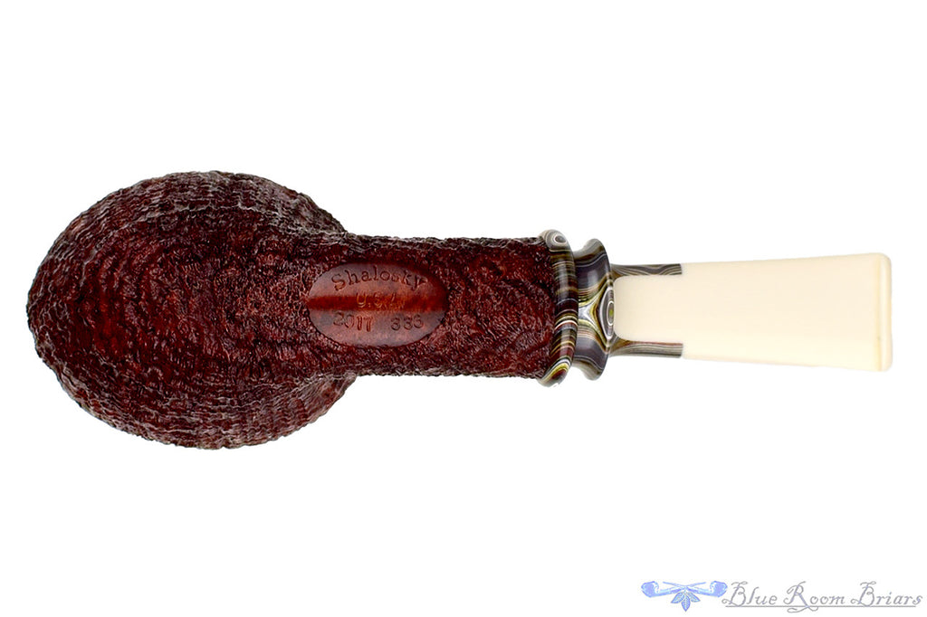Bill Shalosky Pipe 336 Ring Blast Dublin with Fordite and Split Stem
