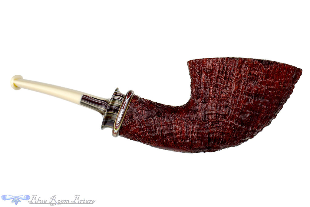 Bill Shalosky Pipe 336 Ring Blast Dublin with Fordite and Split Stem