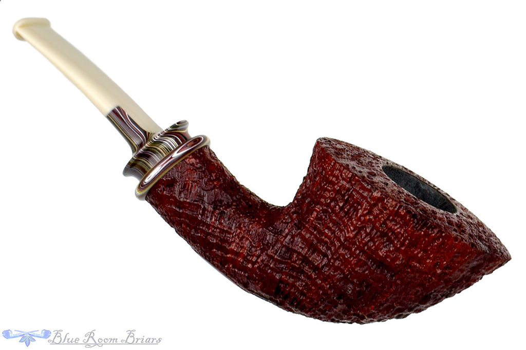 Bill Shalosky Pipe 336 Ring Blast Dublin with Fordite and Split Stem