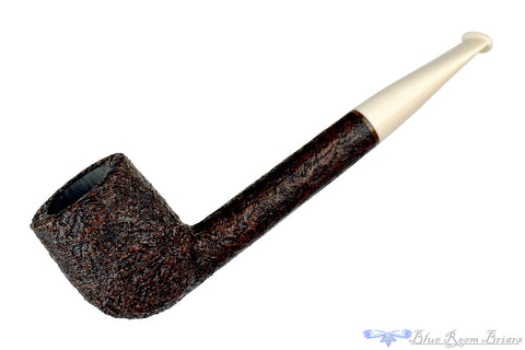 Bill Shalosky Pipe 657 Bent Sandblast Teapot with African Blackwood and Brindle