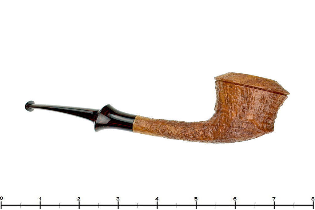 Blue Room Briars is proud to present this Nate King Pipe 689 Tan Blast Oval Shank Rhodesian with Cumberland Brindle