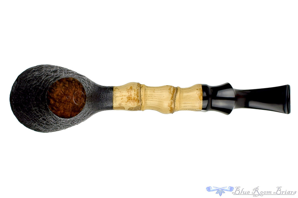 Blue Room Briars is proud to present this Dirk Heinemann Pipe Black Blast Cherrywood with Buddha Bamboo