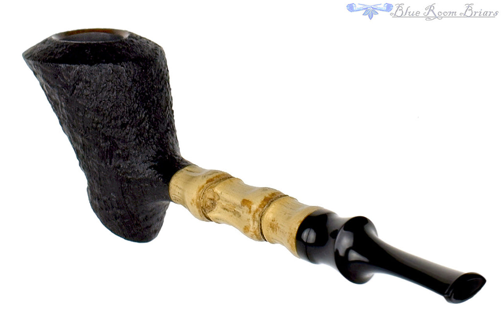 Blue Room Briars is proud to present this Dirk Heinemann Pipe Black Blast Cherrywood with Buddha Bamboo