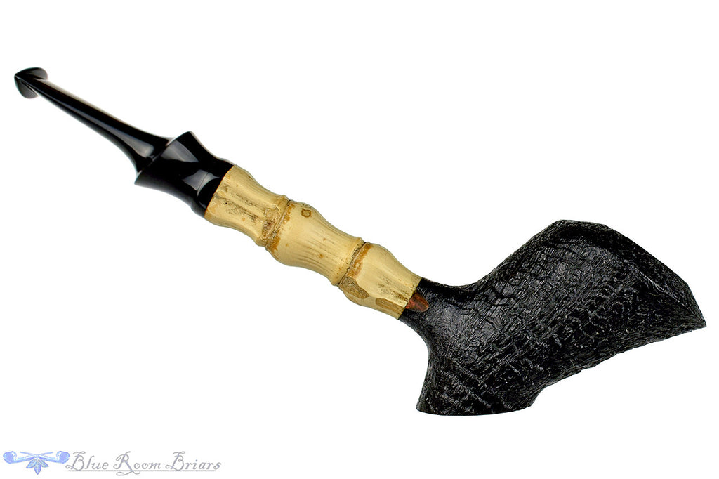Blue Room Briars is proud to present this Dirk Heinemann Pipe Black Blast Cherrywood with Buddha Bamboo