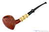 Blue Room Briars is proud to present this Nate King Pipe 721 Mid-Tone Sandblast Potato Sack with Bamboo