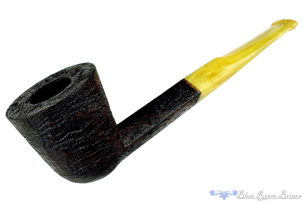 Blue Room Briars is proud to present this Jerry Crawford Pipe Strawberry Wood Diamond Shank Dublin with Vintage Bakelite