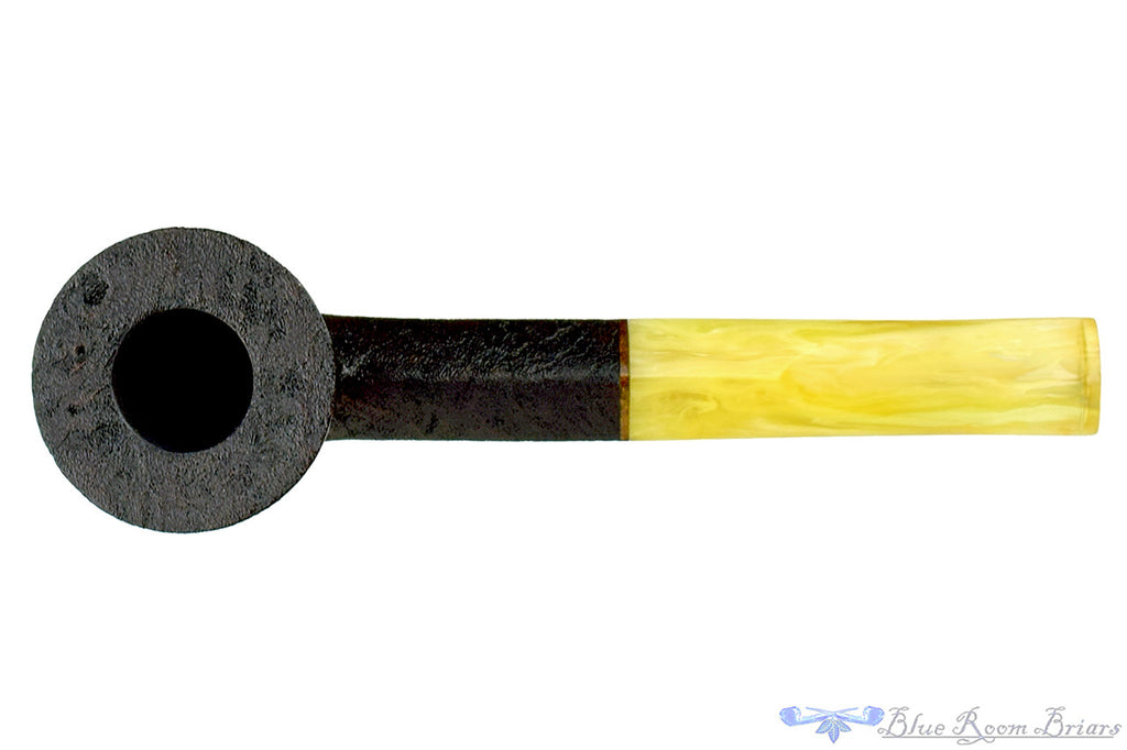 Blue Room Briars is proud to present this Jerry Crawford Pipe Strawberry Wood Diamond Shank Dublin with Vintage Bakelite