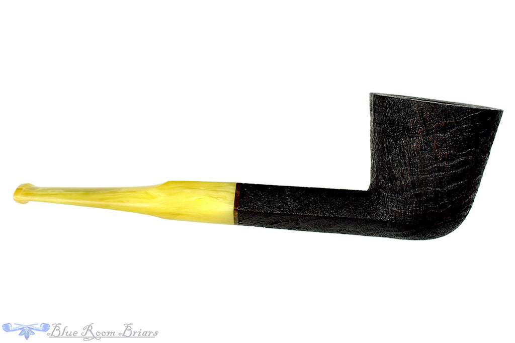 Blue Room Briars is proud to present this Jerry Crawford Pipe Strawberry Wood Diamond Shank Dublin with Vintage Bakelite