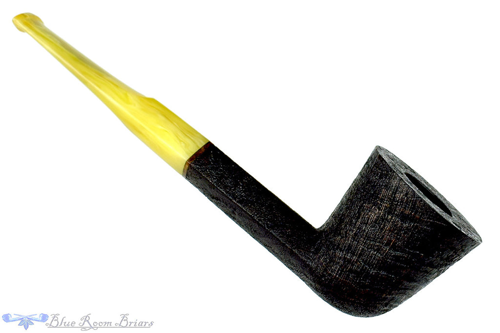Blue Room Briars is proud to present this Jerry Crawford Pipe Strawberry Wood Diamond Shank Dublin with Vintage Bakelite