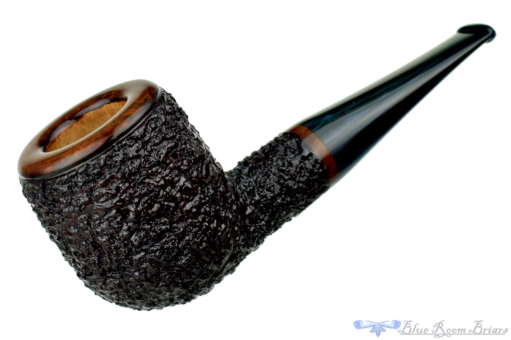 Blue Room Briars is proud to present this Todd Harris Pipe Large Rusticated Pot with Blue Brindle