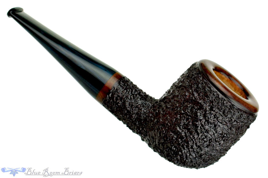 Blue Room Briars is proud to present this Todd Harris Pipe Large Rusticated Pot with Blue Brindle