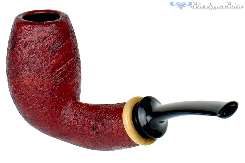 Blue Room Briars is proud to present this Thomas James Pipe Red Blast 1/4 Bent Danish Egg with French Box Wood