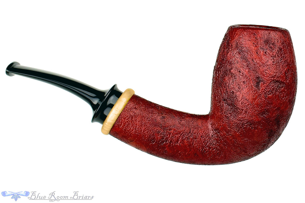 Blue Room Briars is proud to present this Thomas James Pipe Red Blast 1/4 Bent Danish Egg with French Box Wood