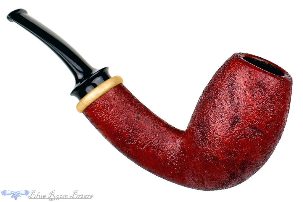 Blue Room Briars is proud to present this Thomas James Pipe Red Blast 1/4 Bent Danish Egg with French Box Wood