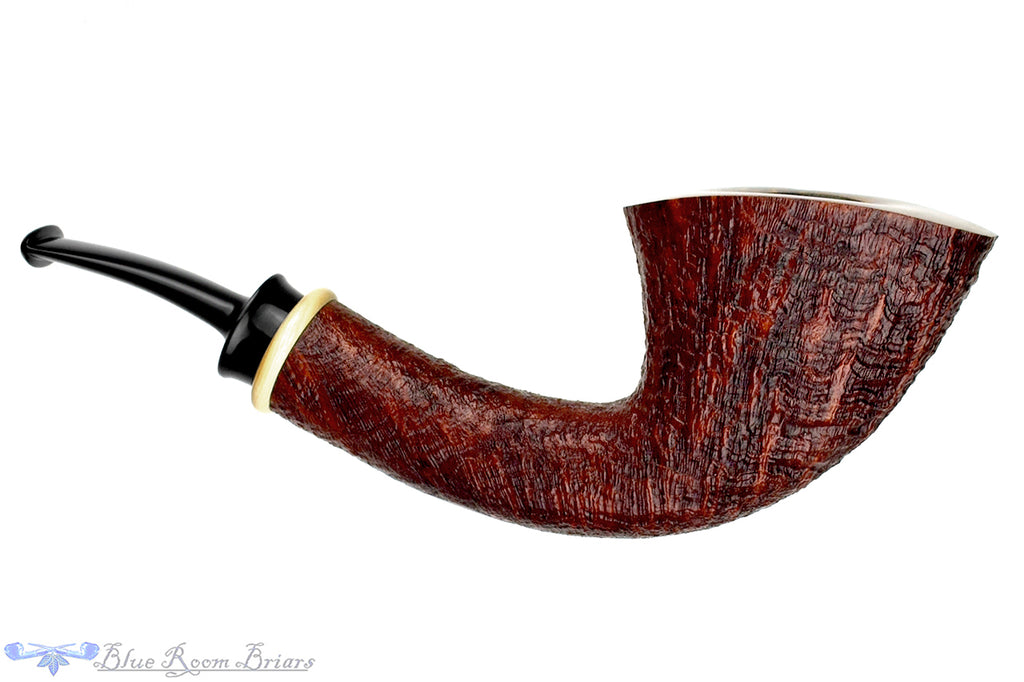 Blue Room Briars is proud to present this Bill Shalosky Pipe 583 Ring Blast Large Fan Dublin with Mammoth Ivory