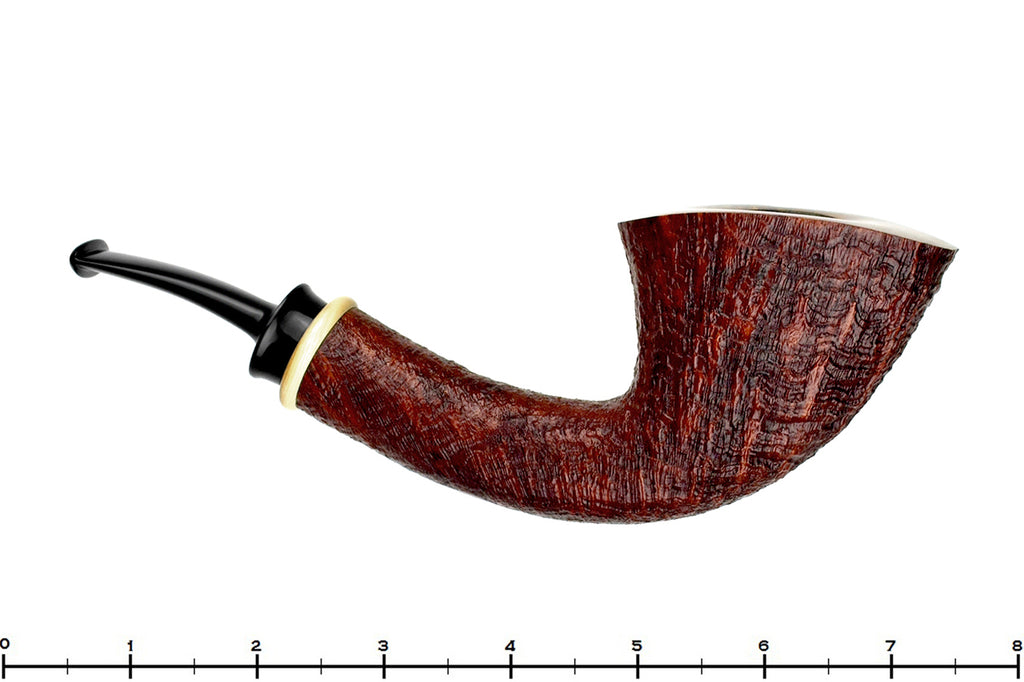 Blue Room Briars is proud to present this Bill Shalosky Pipe 583 Ring Blast Large Fan Dublin with Mammoth Ivory