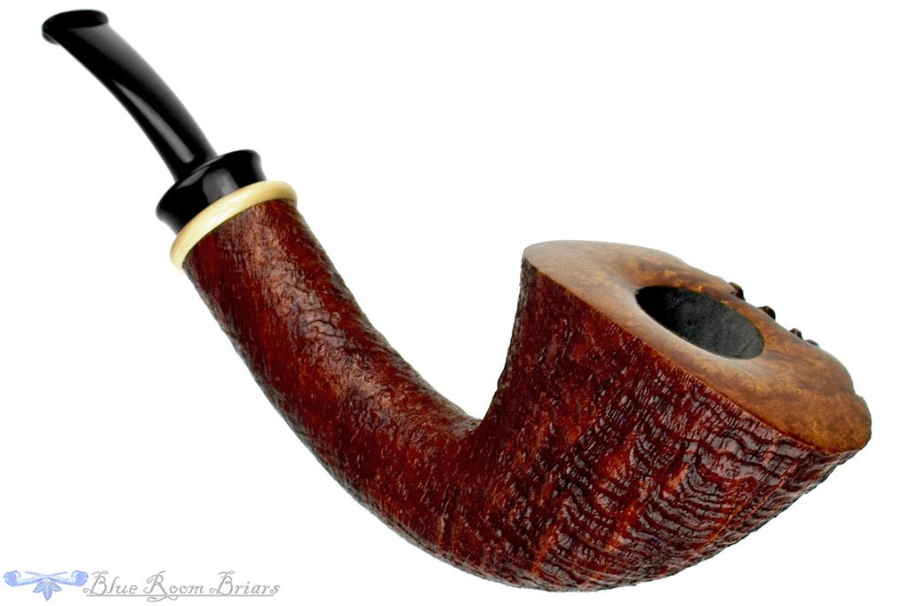 Blue Room Briars is proud to present this Bill Shalosky Pipe 583 Ring Blast Large Fan Dublin with Mammoth Ivory